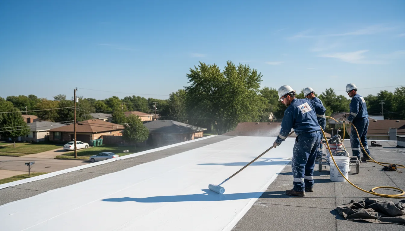 Commercial roof coating in Knickerbocker, TX near me